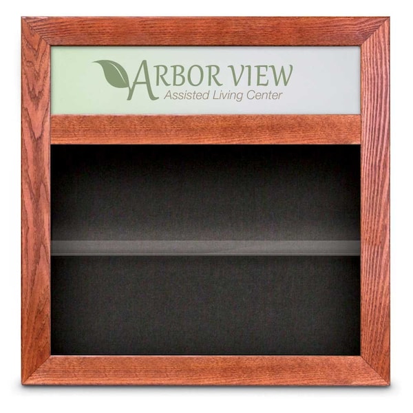 United Visual Products Outdoor Enclosed Combo Board, 42"x32", Bronze Frame/Black & Cloud UVCB4232ODBZ-BLACK-CLOUD - main